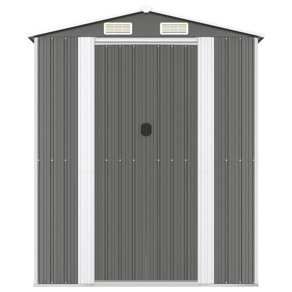 Garden Shed Light Gray 75.6&quot;x75.2&quot;x87.8&quot; Galvanized Steel - Ethereal Company