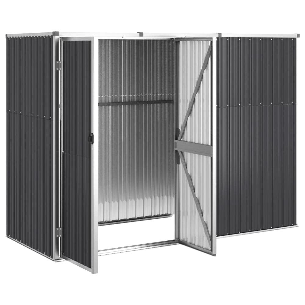 Garden Tool Shed Anthracite 88.6&quot;x35&quot;x63.4&quot; Galvanized Steel - Ethereal Company