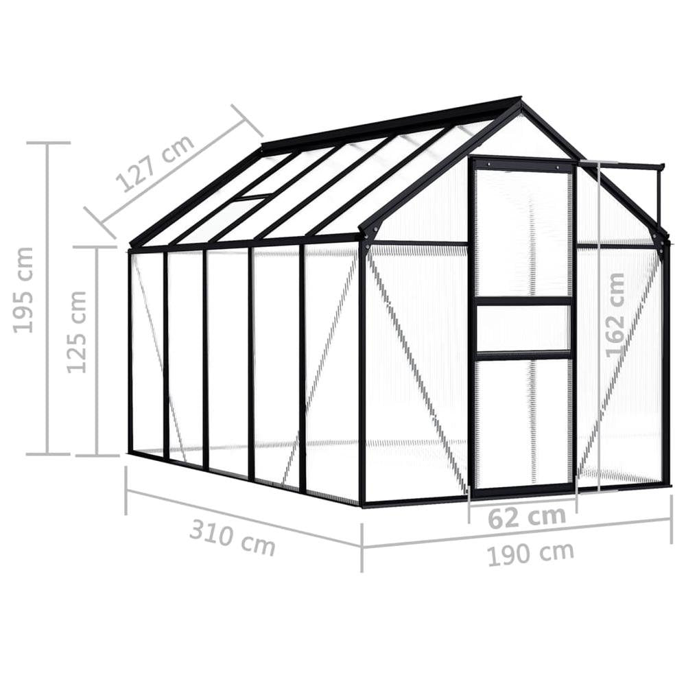 Greenhouse Anthracite Aluminum 63.4 ft² - Protect Your Plants from the Elements - Ethereal Company