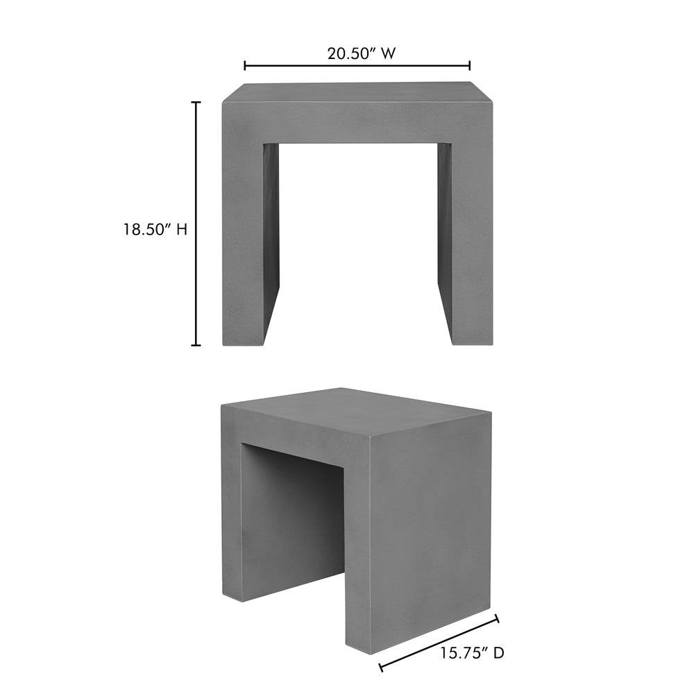 Lazarus Outdoor Stool Grey - Durable Fiber-Reinforced Cement - Ethereal Company