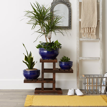 Ocean Blue Ceramic Planter Set - Ethereal CompanyPots &amp; Planters