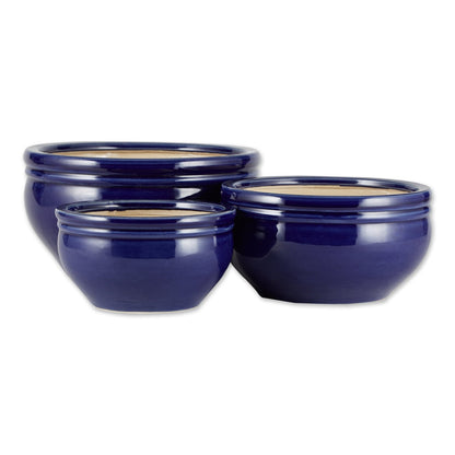 Ocean Blue Ceramic Planter Set - Ethereal CompanyPots &amp; Planters