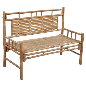 Patio Bench with Cushion 47.2&quot; Bamboo - Ethereal Company