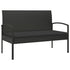 Patio Bench with Cushion Black 41.3" Poly Rattan - Ethereal Company
