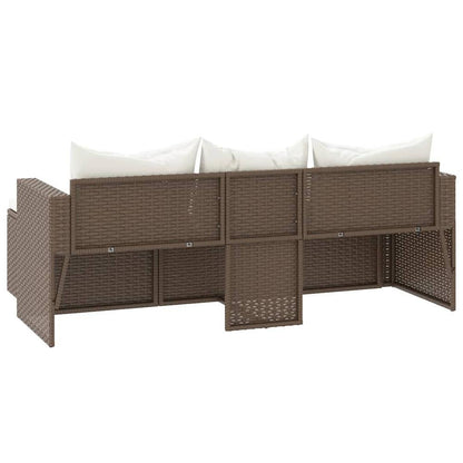 Patio Lounge Set Brown Poly Rattan - Cozy Outdoor Furniture - Ethereal Company