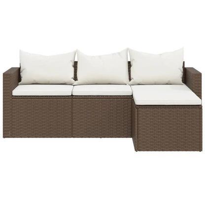 Patio Lounge Set Brown Poly Rattan - Cozy Outdoor Furniture - Ethereal Company