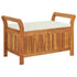 Patio Storage Bench with Cushion 35.8" Solid Wood Acacia - Ethereal Company