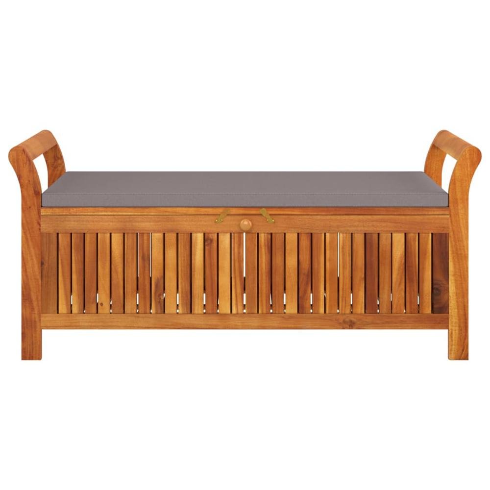 Patio Storage Bench with Cushion 49.6&quot; Solid Wood Acacia - Ethereal Company