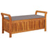 Patio Storage Bench with Cushion 49.6" Solid Wood Acacia - Ethereal Company