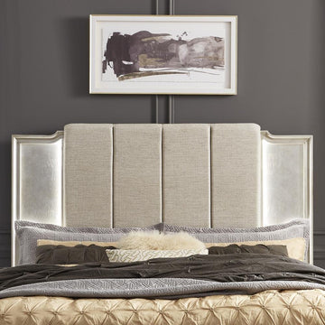 Queen Uph Panel Headboard Contemporary Grey - Luxe Living - Ethereal Company