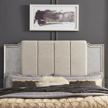 Queen Uph Panel Headboard Contemporary Grey - Luxe Living - Ethereal Company