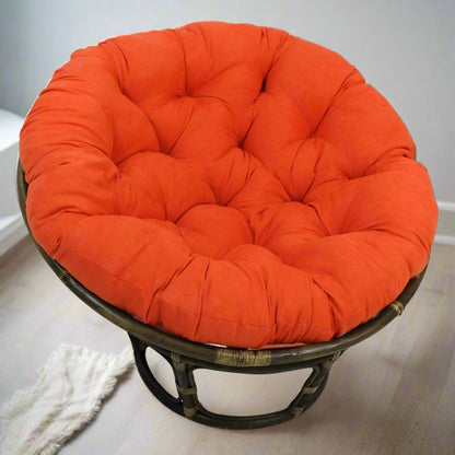 Rattan 42-Inch Papasan Chair with Micro Suede Cushion