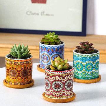 Small Bohemian Planter Set of 4 - Ethereal CompanyPots &amp; Planters