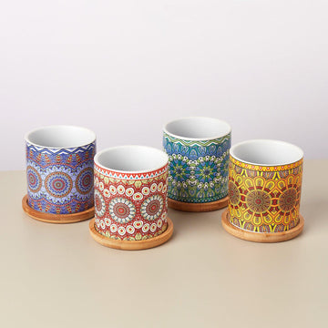 Small Bohemian Planter Set of 4 - Ethereal CompanyPots &amp; Planters