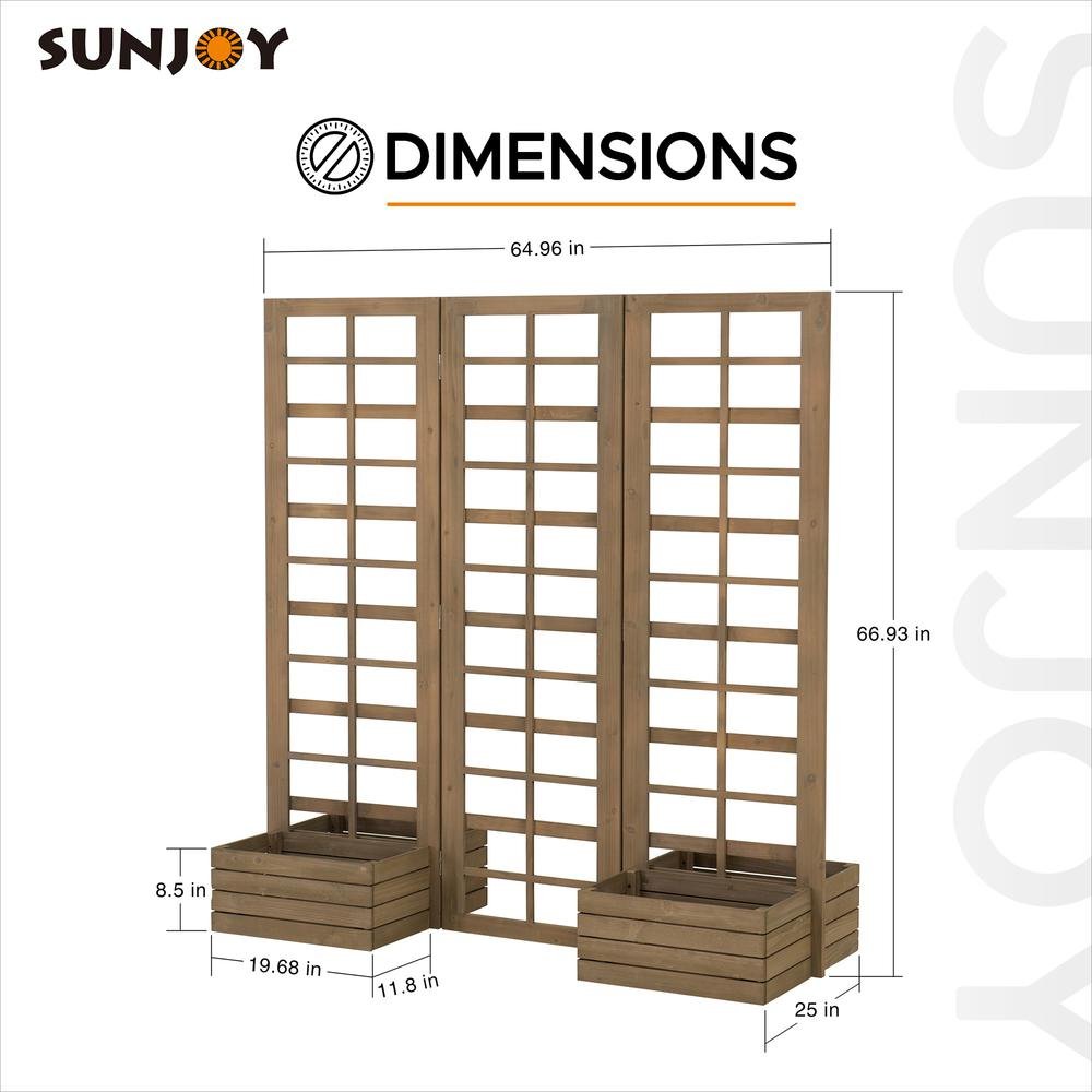 Sunjoy Tri-fold Wood Trellis/Privacy Wall - Ethereal Company
