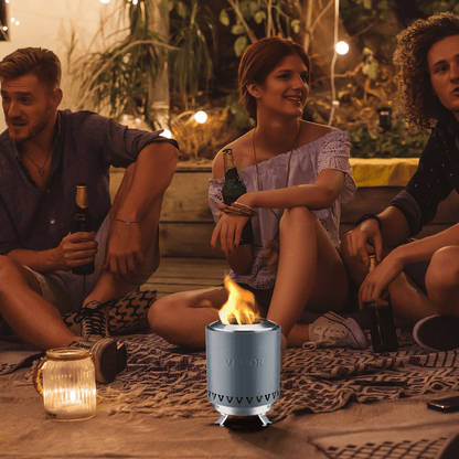 Tabletop Fire Pit 6 inch Stainless Steel Fireplace Indoor Outdoor Blue - Ethereal Company