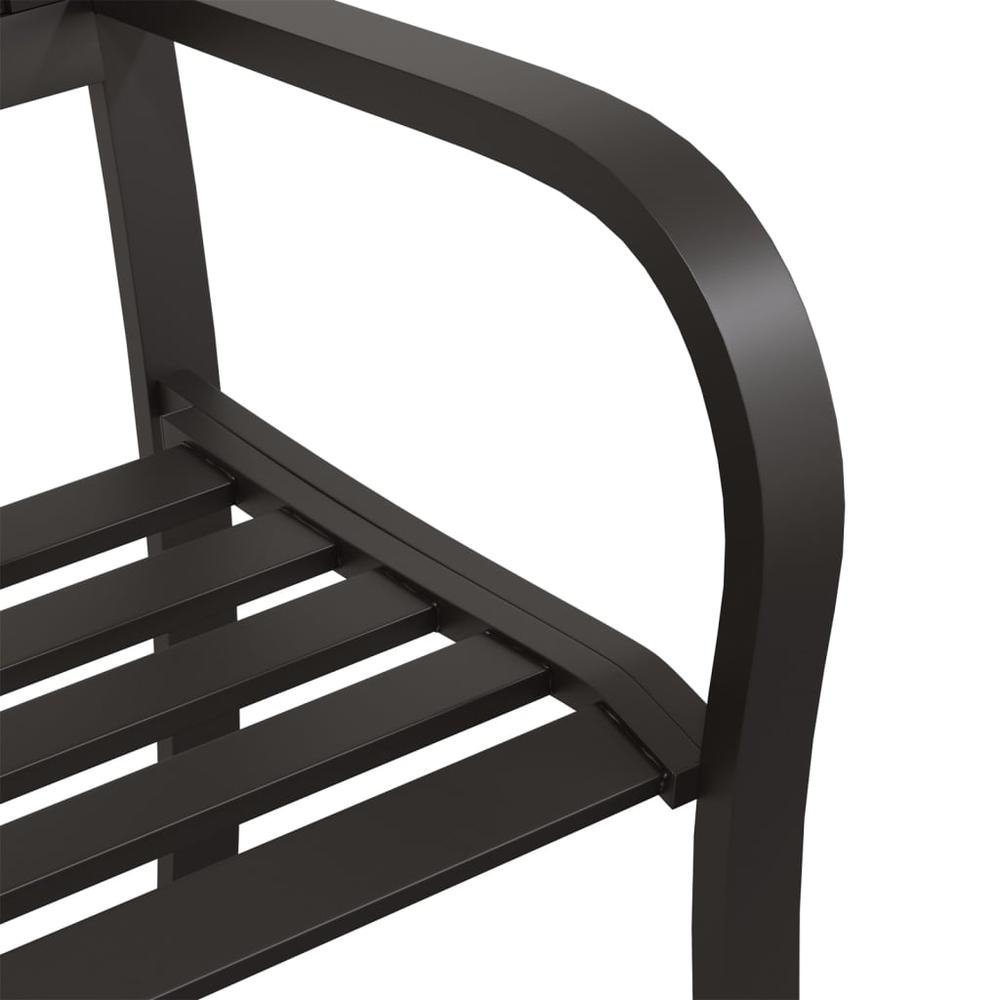 Twin Patio Bench Black 93.3&quot; Steel - Ethereal Company