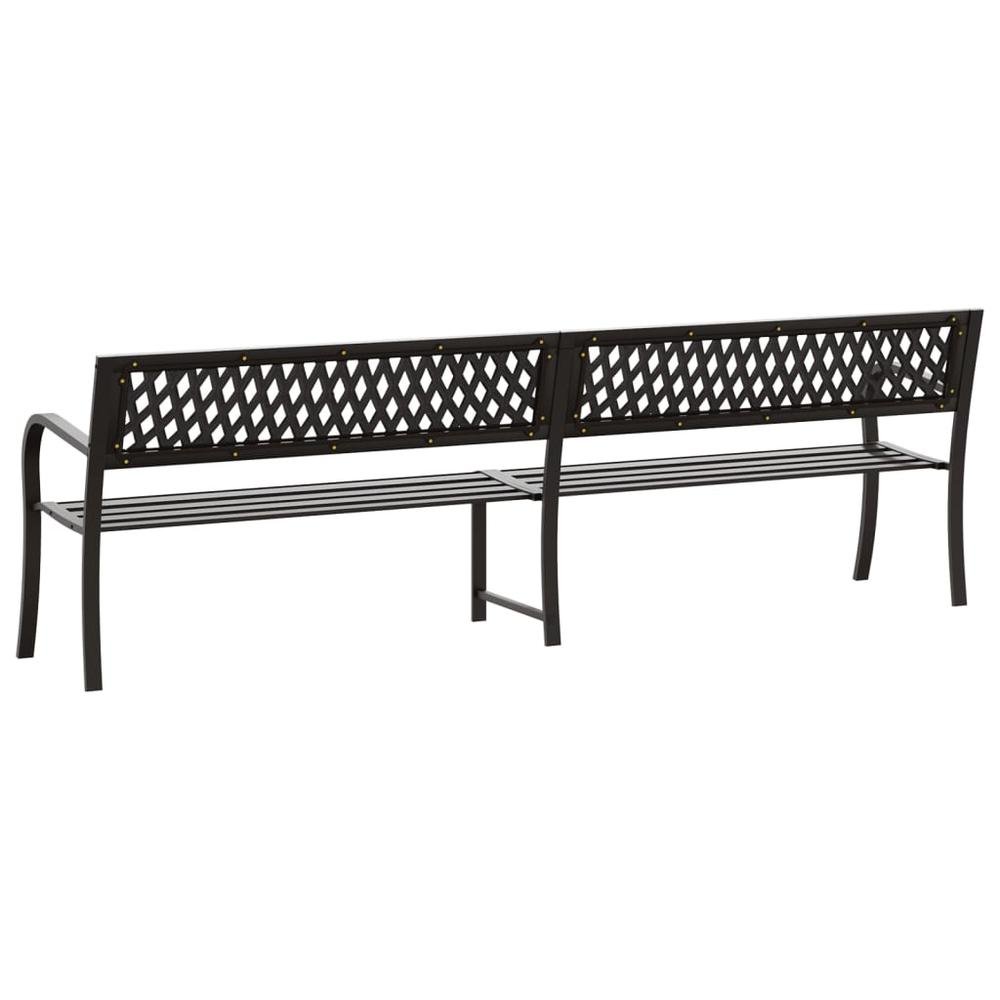 Twin Patio Bench Black 93.3&quot; Steel - Ethereal Company