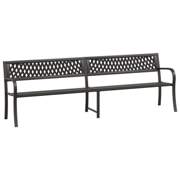 Twin Patio Bench Black 93.3&quot; Steel - Ethereal Company