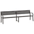 Twin Patio Bench Black 93.3" Steel - Ethereal Company