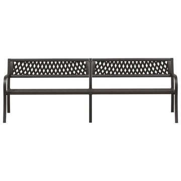 Twin Patio Bench Black 93.3&quot; Steel - Ethereal Company