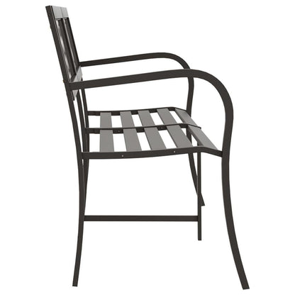 Twin Patio Bench Black 93.3&quot; Steel - Ethereal Company