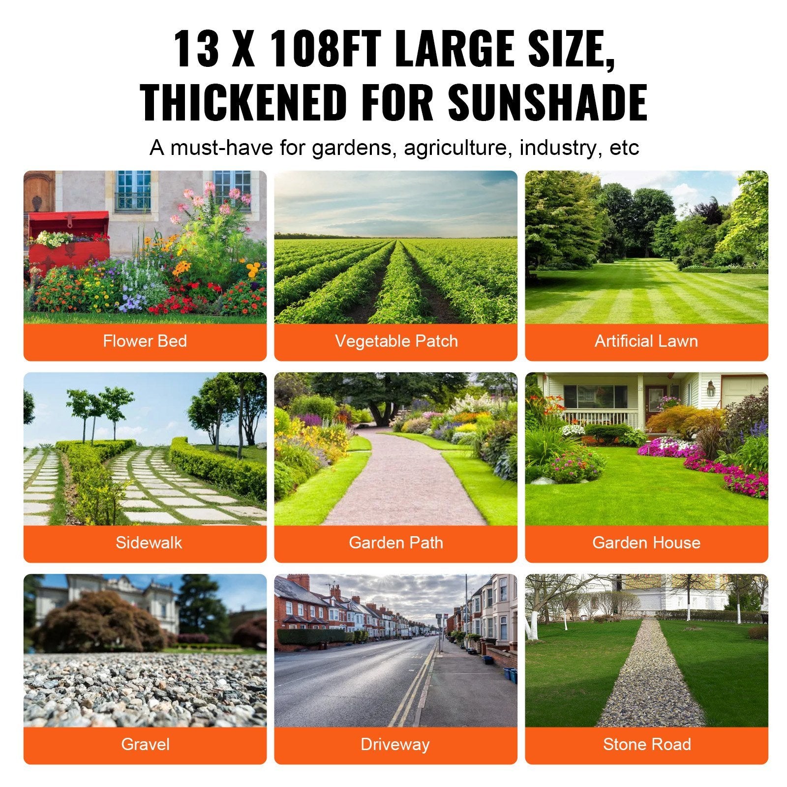 VEVOR 13FTx108FT Premium Heavy Duty Weed Barrier Landscape Fabric - Ethereal Company