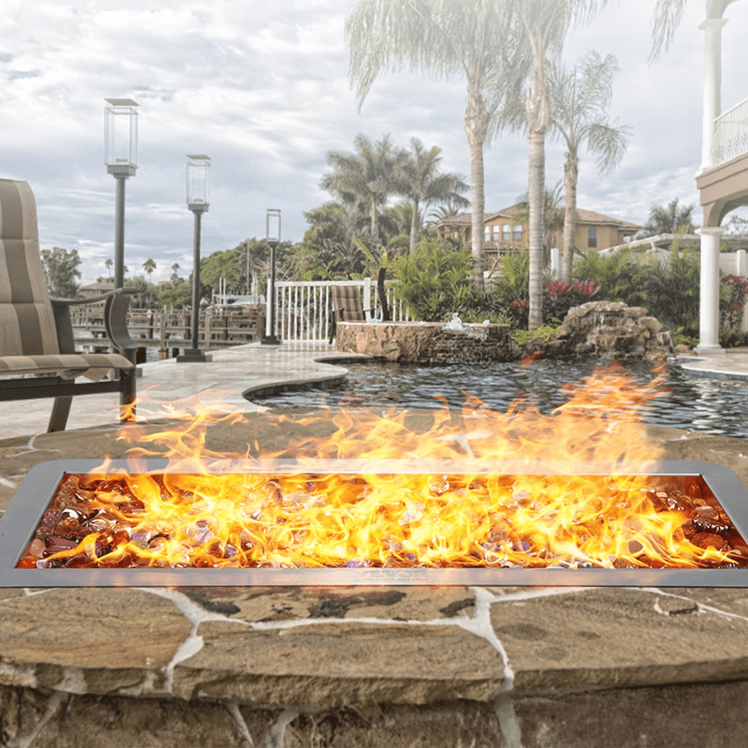 VEVOR 36 x 12 inch Drop - in Fire Pit Pan, Rectangular Stainless Steel Fire Pit Burner Kit, Natural &amp; Propane Gas Fire Pan 150,000 BTU with H - Burner for Indoor or Outdoor Use - Ethereal Company