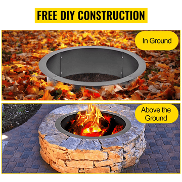 VEVOR Fire Pit Ring 42 - Inch Outer/36 - Inch Inner Diameter, Fire Pit Insert 3.0mm Thick Heavy Duty Solid Steel, Fire Pit Liner DIY Campfire Ring Above or In - Ground for Outdoor - Ethereal Company