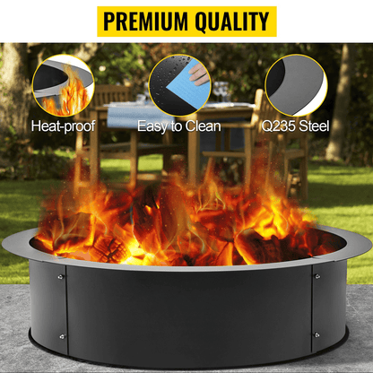 VEVOR Fire Pit Ring 42 - Inch Outer/36 - Inch Inner Diameter, Fire Pit Insert 3.0mm Thick Heavy Duty Solid Steel, Fire Pit Liner DIY Campfire Ring Above or In - Ground for Outdoor - Ethereal Company