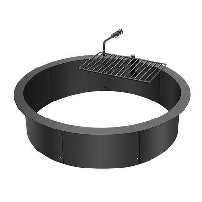 VEVOR Fire Pit Ring w/ BBQ Fire Ring 35 Inch Outer Steel DIY Campfire Firepit - Ethereal Company