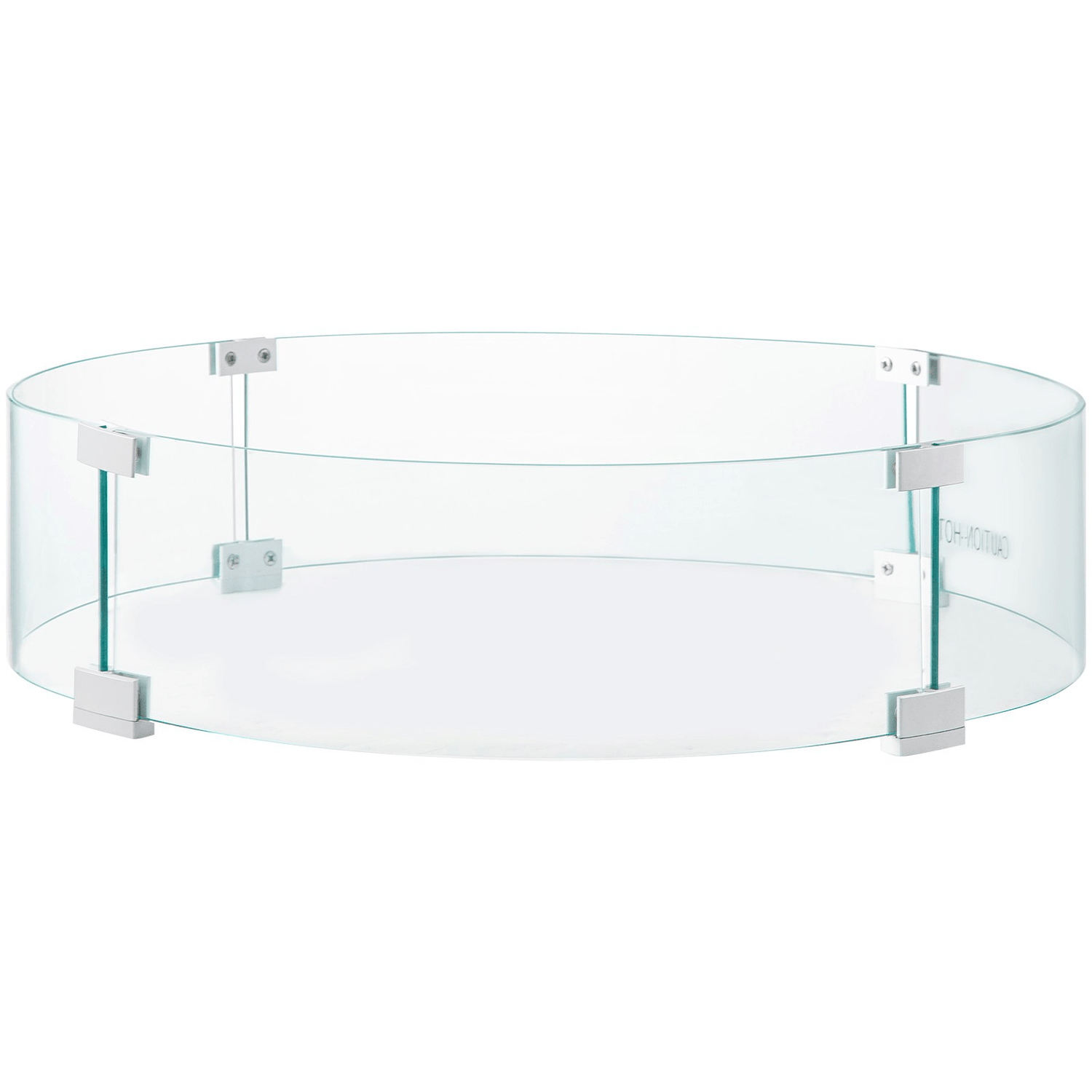 VEVOR Fire Pit Wind Guard, 23 x 23 x 8 Inch Glass Flame Guard, Round Glass Shield, 1/4 - Inch Thick Fire Table, Clear Tempered Glass Flame Guard, Aluminum Alloy Feet for Propane, Gas, Outdoor - Ethereal Company