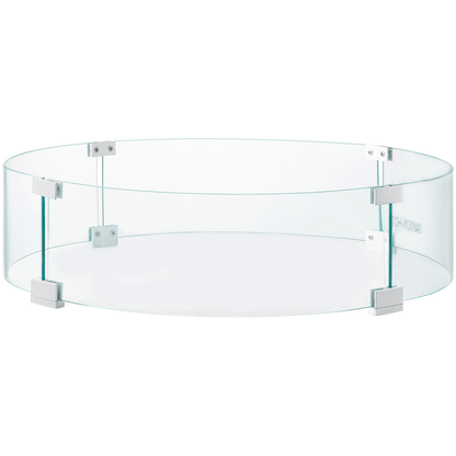 VEVOR Fire Pit Wind Guard, 23 x 23 x 8 Inch Glass Flame Guard, Round Glass Shield, 1/4 - Inch Thick Fire Table, Clear Tempered Glass Flame Guard, Aluminum Alloy Feet for Propane, Gas, Outdoor - Ethereal Company