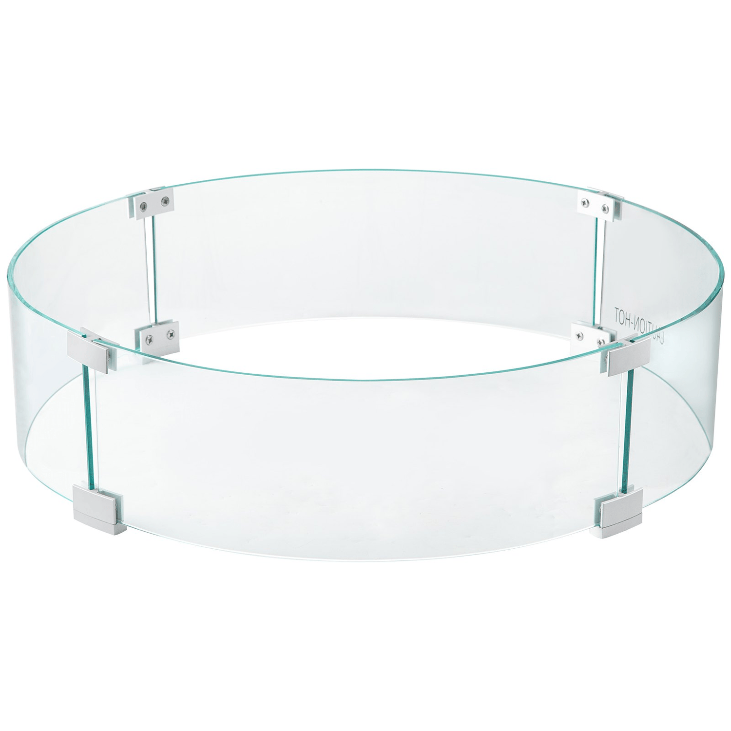 VEVOR Fire Pit Wind Guard, 23 x 23 x 8 Inch Glass Flame Guard, Round Glass Shield, 1/4 - Inch Thick Fire Table, Clear Tempered Glass Flame Guard, Aluminum Alloy Feet for Propane, Gas, Outdoor - Ethereal Company