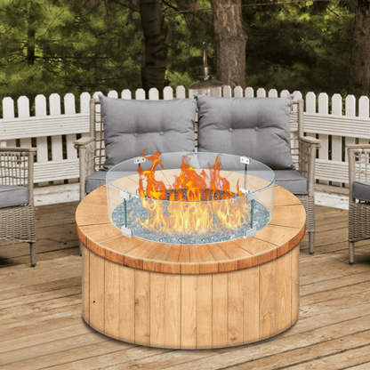 VEVOR Fire Pit Wind Guard, 26 x 26 x 6 Inch Glass Flame Guard, Round Glass Shield, 1/4 - Inch Thick Fire Table, Clear Tempered Glass Flame Guard, Aluminum Alloy Feet for Propane, Gas, Outdoor - Ethereal Company