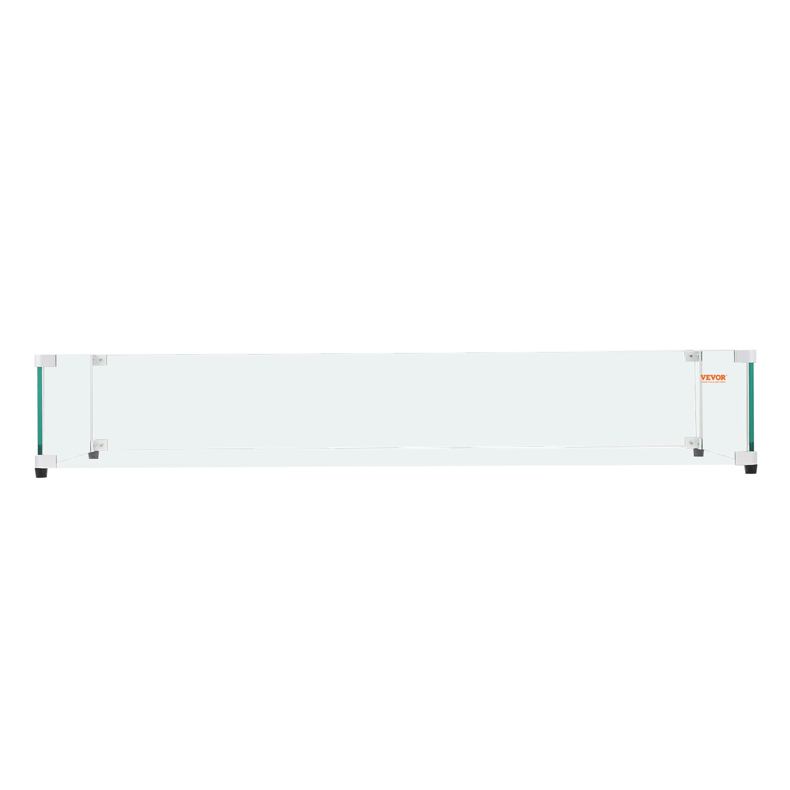 VEVOR Glass Wind Guard for Rectangular Fire Pit Table 31 x 12.5 x 6.5 Inch, 0.31 inch Thick and Sturdy Tempered Glass Panel with Hard Aluminum Corner Bracket &amp; Rubber Feet, Easy to Assemble - Ethereal Company