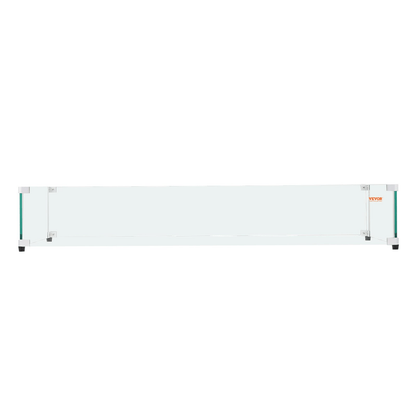 VEVOR Glass Wind Guard for Rectangular Fire Pit Table 36 x 16 x 7.5 Inch, 0.31 inch Thick and Sturdy Tempered Glass Panel with Hard Aluminum Corner Bracket &amp; Rubber Feet, Easy to Assemble - Ethereal Company
