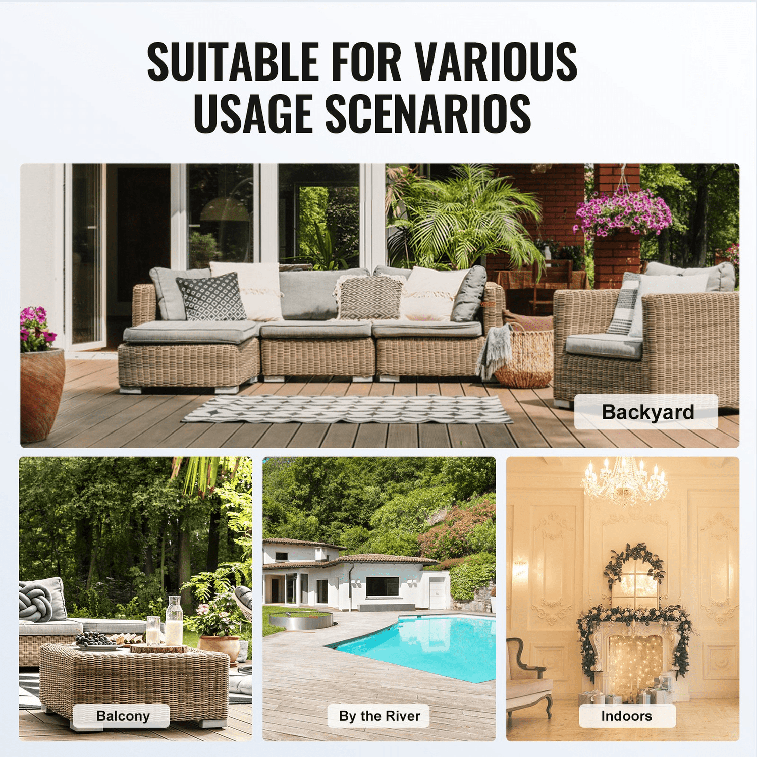 VEVOR Glass Wind Guard for Rectangular Fire Pit Table 36 x 16 x 7.5 Inch, 0.31 inch Thick and Sturdy Tempered Glass Panel with Hard Aluminum Corner Bracket &amp; Rubber Feet, Easy to Assemble - Ethereal Company