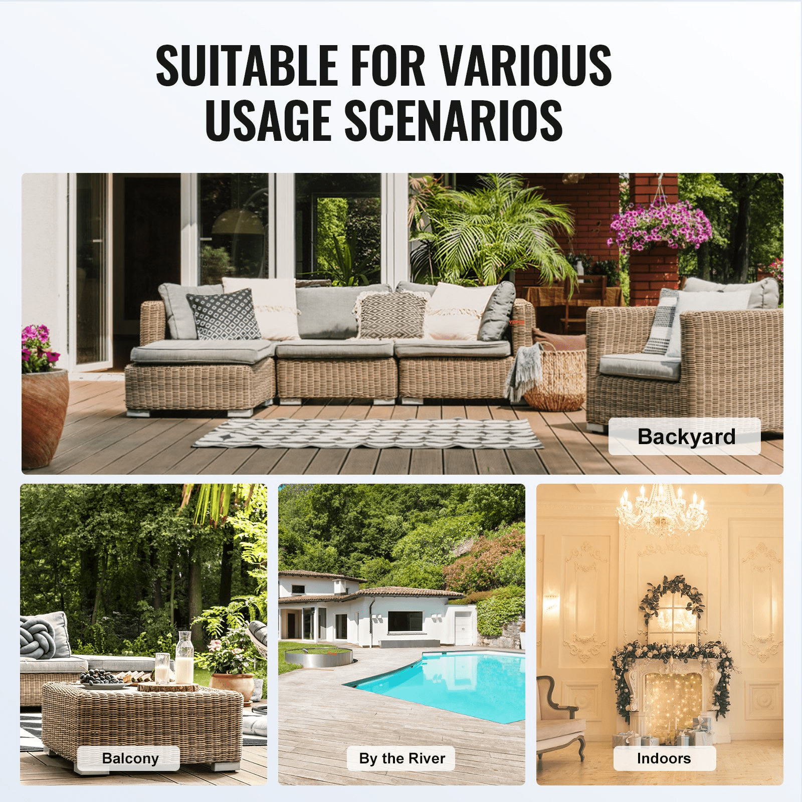 VEVOR Glass Wind Guard for Rectangular Fire Pit Table 36 x 16 x 7.5 Inch, 0.31 inch Thick and Sturdy Tempered Glass Panel with Hard Aluminum Corner Bracket &amp; Rubber Feet, Easy to Assemble - Ethereal Company