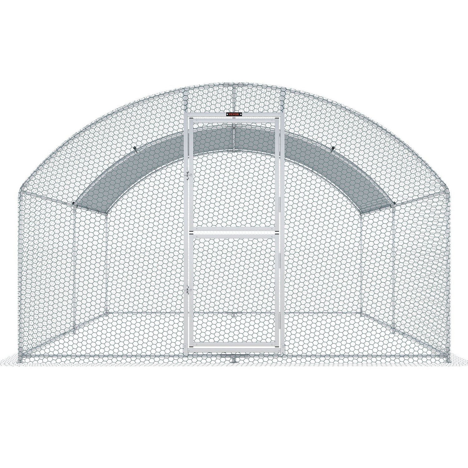 VEVOR Large Metal Chicken Coop with Run, Walkin Chicken Coop for Yard with Waterproof Cover, 13.1 x 9.8 x 6.6 ft, Dome Roof Large Poultry Cage for Hen House, Duck Coop and Rabbit Run, Silver - Ethereal Company