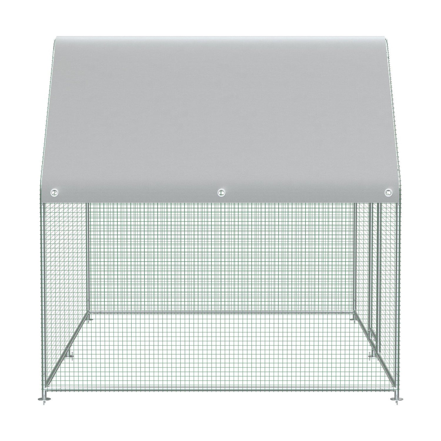 VEVOR Large Metal Chicken Coop with Run, Walkin Chicken Run for Yard with Waterproof Cover, Outdoor Poultry Cage Hen House, 6.5x9.8x6.5ft Large Space for Duck Coops and Rabbit Runs, Silver - Ethereal Company