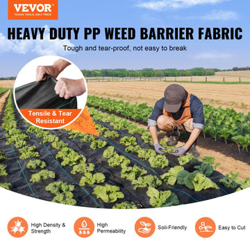 VEVOR Weed Barrier Landscape Fabric 5x250FT - Heavy Duty Woven PP Weed Control Mat - Ethereal Company