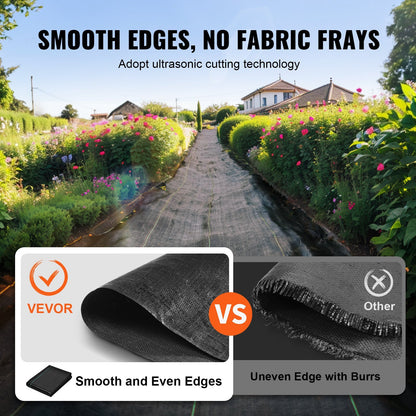 VEVOR Weed Barrier Landscape Fabric, Heavy Duty Garden Weed Control Fabric - Ethereal Company