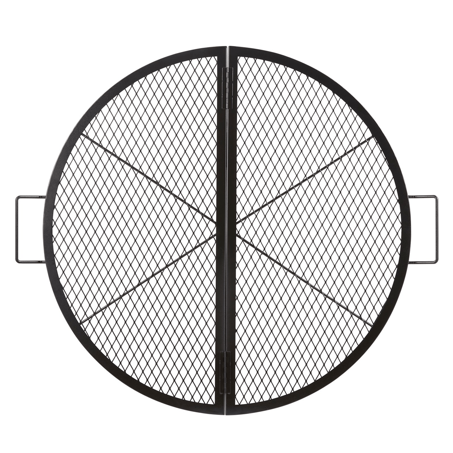 VEVOR X - Marks Fire Pit Grill Grate, Foldable Round Cooking Grate, Heavy Duty Steel Campfire BBQ Grill Grid with Handle and Support X Wire, Portable Camping Cookware for Outside Party, 36 Inch Black - Ethereal Company