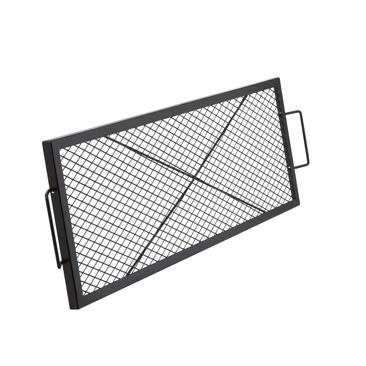 VEVOR X - Marks Fire Pit Grill Grate, Rectangle Cooking Grate, Heavy Duty Steel Campfire BBQ Grill Grid with Handle &amp; Support X Wire, Portable Camping Cookware for Outside Party Gathering, 44 Inch Black - Ethereal Company
