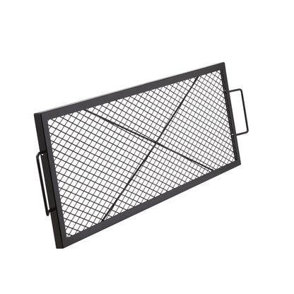 VEVOR X - Marks Fire Pit Grill Grate, Rectangle Cooking Grate, Heavy Duty Steel Campfire BBQ Grill Grid with Handle &amp; Support X Wire, Portable Camping Cookware for Outside Party Gathering, 44 Inch Black - Ethereal Company