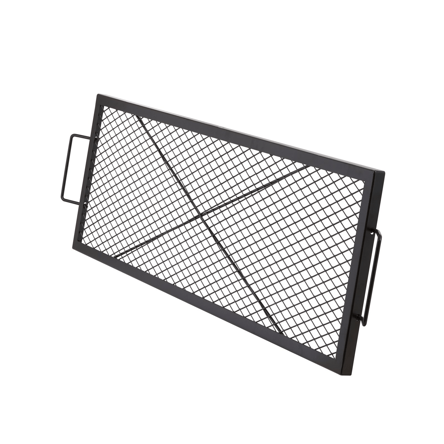 VEVOR X - Marks Fire Pit Grill Grate, Rectangle Cooking Grate, Heavy Duty Steel Campfire BBQ Grill Grid with Handle &amp; Support X Wire, Portable Camping Cookware for Outside Party Gathering, 44 Inch Black - Ethereal Company