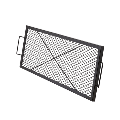 VEVOR X - Marks Fire Pit Grill Grate, Rectangle Cooking Grate, Heavy Duty Steel Campfire BBQ Grill Grid with Handle &amp; Support X Wire, Portable Camping Cookware for Outside Party Gathering, 44 Inch Black - Ethereal Company