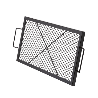 VEVOR X - Marks Fire Pit Grill Grate, Rectangle Cooking Grate, Heavy Duty Steel Campfire BBQ Grill Grid with Handle &amp; Support X Wire, Portable Camping Cookware for Outside Party Gathering, 32 Inch Black - Ethereal Company