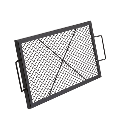 VEVOR X - Marks Fire Pit Grill Grate, Rectangle Cooking Grate, Heavy Duty Steel Campfire BBQ Grill Grid with Handle &amp; Support X Wire, Portable Camping Cookware for Outside Party Gathering, 32 Inch Black - Ethereal Company